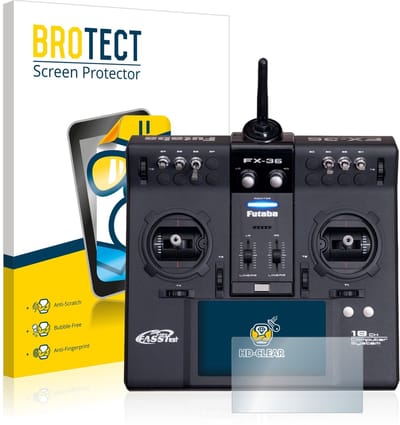 BROTECT - Screenprotector voor Robbe Futaba FX-36 - Folie Beschermfolie transparant 2 Stuks