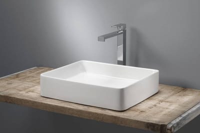 Opzetwastafel Rechthoekig - Waskom Modern - Badkamer Installatie - Zonder Overloop - 495x405x115 cm - Wit