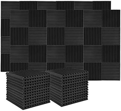 Geluidsisolatie Platen - Akoestisch Schuim - Ruimte Dempen - Hoge Dichtheid Materiaal - 60 Stuks 30x30cm - Zwart