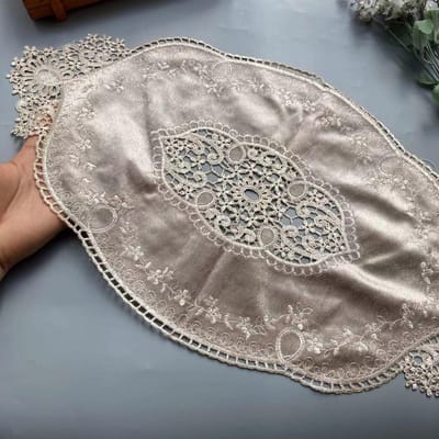 1 pièce pour table à manger, napperon artisanal en broderie florale, style européen, en dentelle, isolant, dessous de verre anti-brûlure 29CM X51CM