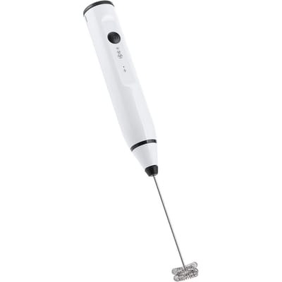 Mousseur à lait rechargeable Mélangeur à café électrique Fouet à œufs portable Outils de cuisine ménagers White