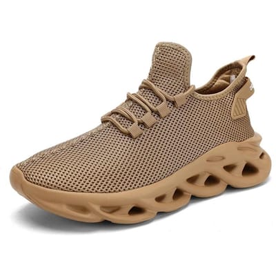 YRZL Heren Schokabsorberende Sneakers Ademend Mesh Hardloopschoenen Comfortabel Lichtgewicht Grote Maat 48 Wandelschoenen voor Heren 39 beige