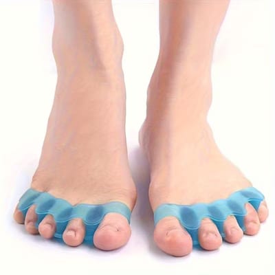 Siliconen Teenspreider 5 Tenen – Blauw – 1 Paar – Comfortabele Teenseparator voor Dagelijks Gebruik