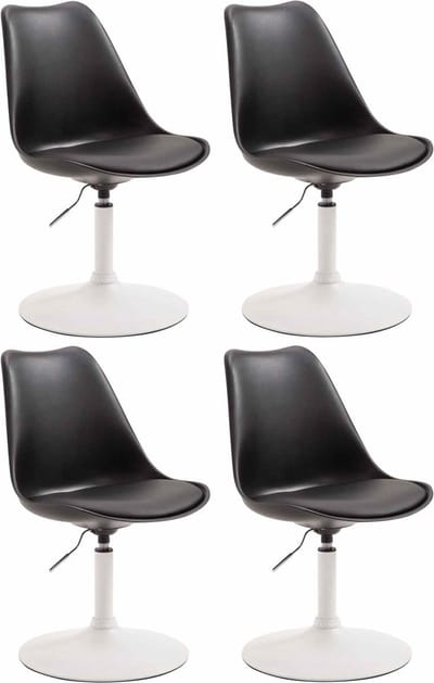 CLP Maverick Set van 4 Eetkamerstoelen - Kunststof zwart wit