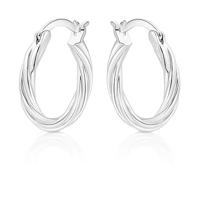 Zilveren Oorringen - Zilver Hoepel - Zilver Oorringen - Zilver 925 - Silver Twisted Hoop Earrings - Sterling Zilveren - Amona Jewelry