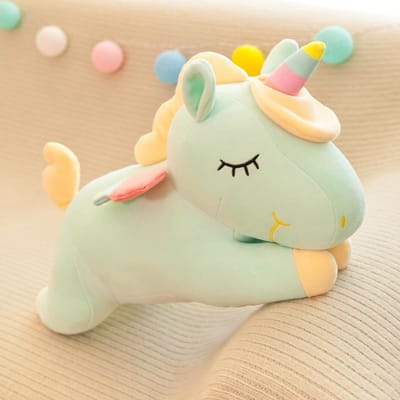 Poupée Ange Licorne Arc-en-ciel Jouet en Peluche Grande Taille Poupée de Chiffon Oreiller de Sommeil Cadeau 30cm