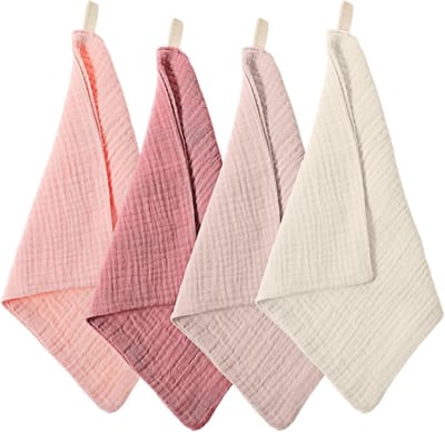 Set van 4 Zachte Make-up Verwijderdoeken - Absorberende Muslin Washdoeken voor Dagelijkse Huidverzorging en Reiniging voor Vrouwen en Mannen