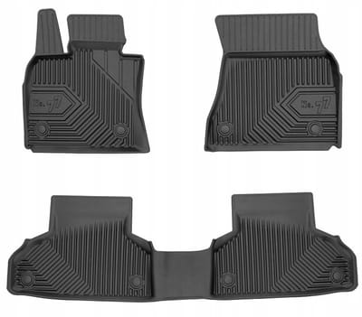 Frogum No.77 Automat / Vloermat - 3D Pasvorm - Geschikt voor BMW X6 (F16) 2014-2019 - TPE Rubber - 3-delig - Hoge Rand 4cm - Zwart