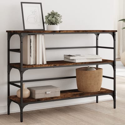 vidaXL - Wandtafel - 100x32x75 - cm - bewerkt - hout - gerookt - eikenkleurig