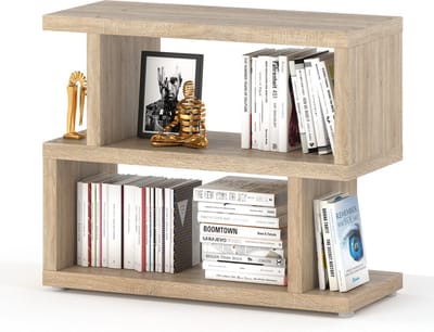 Boekenkast Fatt 2 - Opbergkast - Vakkenkast - 2 open vakken - Licht eiken - 100x78.5x38 cm