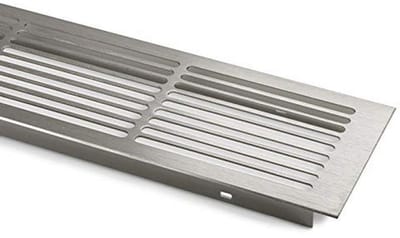 Ventilatierooster Sleufperforatie 500 x 86 mm Aluminium met RVS-look