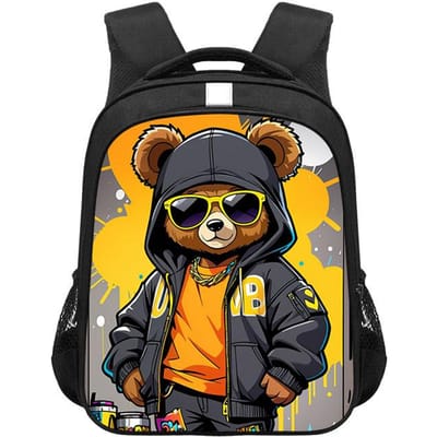 14/16 inch Kawaii Graffiti Beer Print Rugzak voor 3-18 Jaar Oud Hip Hop Kinderen Schooltassen Tiener Reis Dagrugzak Cadeau 16 inches