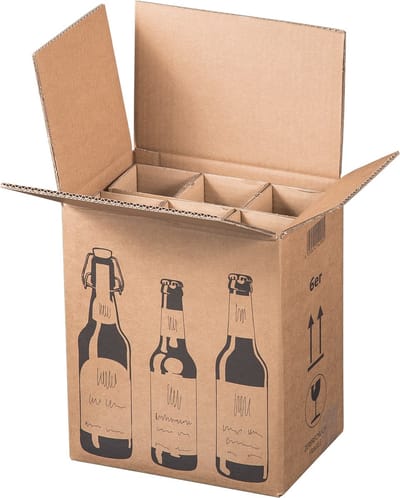 Flesverzenddoos voor 6 bierflessen 255 x 175 x 294 mm | 5 stuks