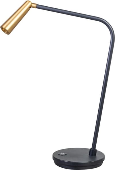 ETH Barry Tafellamp led 1x3w 2700k zwart+mat messing W230xH460mm 3 stap dimbaar 66Lm