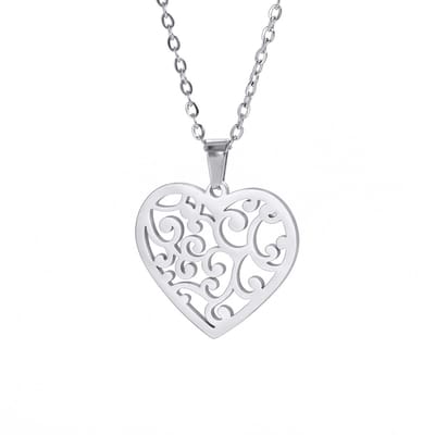 WeLoveSilver - zilveren ketting - hartvormige hanger - 45 cm