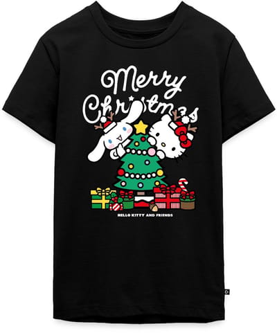 Hello Kitty En Cinnamoroll Kerstontwerp Premium T-Shirt Tiener