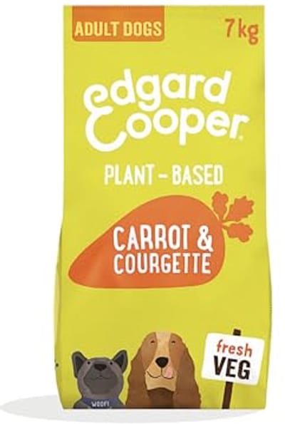 Edgard & Cooper Hondenvoer voor volwassen honden, wortel en courgette, 7 kg, natuurlijk droogvoer, glutenvrij, veganistisch, gezonde voeding, smakelijk en evenwichtig