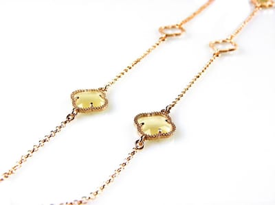 model Fiori open klavers collier in zilver roze verguld parelmoer klavers