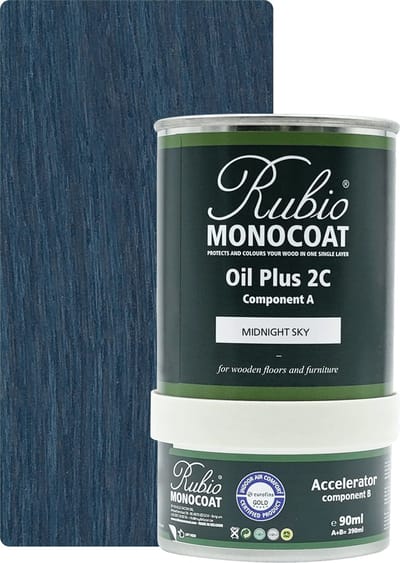Rubio Monocoat Oil Plus 2C - Ecologische Houtolie in 1 Laag voor Binnenshuis - Midnight Sky, 390 ml (15 m²)