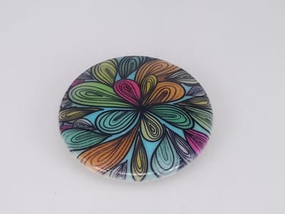 Magneet broche – Porselein - prachtig – kunstachtig patroon – Ø 5cm - voor omslagdoek, sjaal en vest om te  sluit zonder gaatjes te veroorzaak.