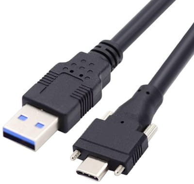 Dailygoody - USB-C Kabel - Dubbele Schroefvergrendeling - 2 meter - Geschikt voor Switch Panel - Hoogwaardige kabel - Betrouwbare verbinding - Sterke