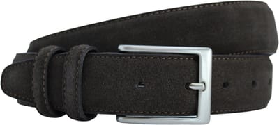 Fana Belts - Luxe Suede Riem Bruin - Heren riem - Leren riem - Donkerbruine suède riem - Riemmaat 115 - Italiaanse Riem Suède