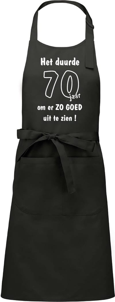 Mijncadeautje - Keukenschort - BBQ schort - Het duurde 70 jaar - chique grijs