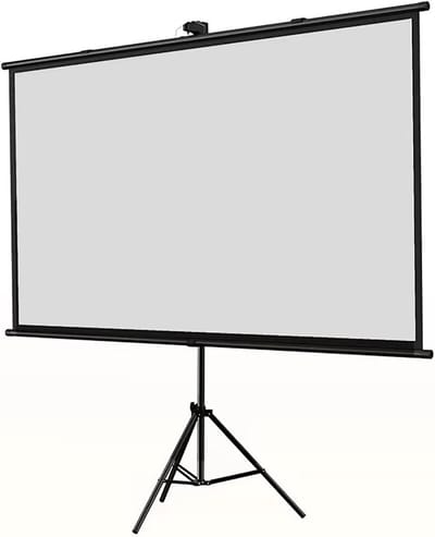 Projectiescherm Statief - Draagbaar Scherm - Thuisbioscoop Creëren - In Hoogte Verstelbaar - 60 inch 16:9 - Zwart
