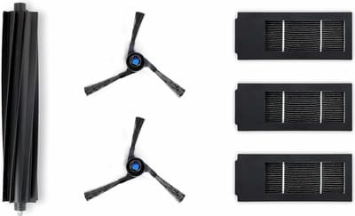 ECOVACS - DEEBOT X2 Omni - Accessoire kit - 1x Anti-Tangle hoofdborstel (siliconen rubber) 4x Zijborstels (zwart) 3x Antibacteriële filters (schuim + filter met houder)