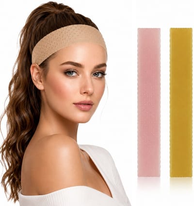 Guardian Beauty Anti Slip Pruik Band - Siliconen - Wig Grip - Verstelbare Klittenband - 2 stuks - Roze & Geel