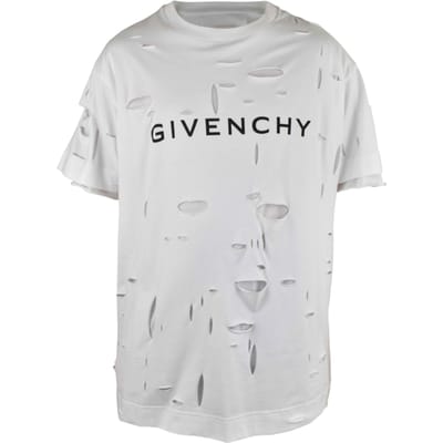 Givenchy T-shirt met 2 lagen en gaatjes Wit