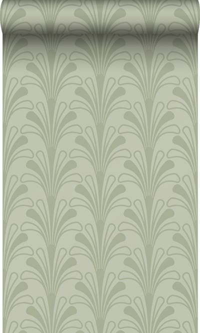 Origin Wallcoverings behang art deco motief vergrijsd groen - 50 x 900 cm - 347970