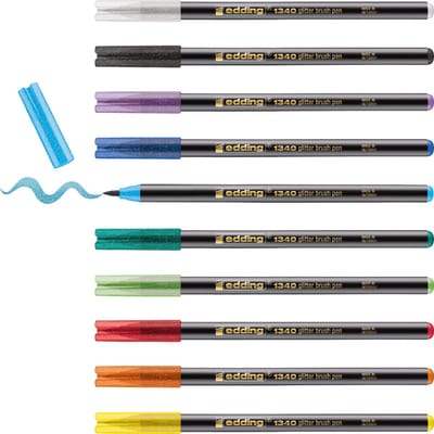 Brushpen edding 1340 10st glitter assorti | 6 stuks