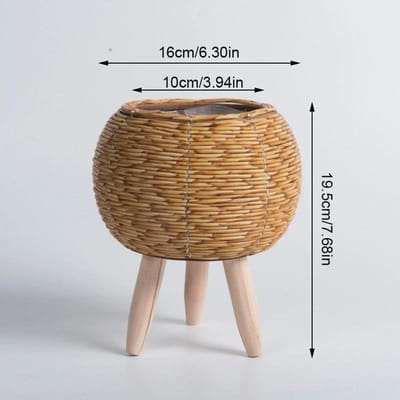 Bloempot Handgemaakte Vaas Plant Decoratieve Bloempotten Binnen Rotan Plantenbakken Bureau Ornamenten Tuinpotten & Plantenbakken brown