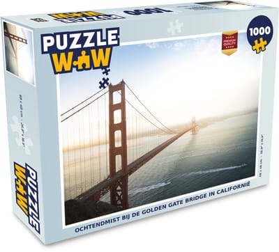 Puzzel Ochtendmist bij de Golden Gate Bridge in Californië - Legpuzzel - Puzzel 1000 stukjes volwassenen