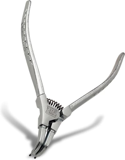 Borgtang - Ringtang - Externe Zekeringen Plaatsen - Tips Gebogen 90 Graden - 225 mm - Verchroomd Staalgrijs