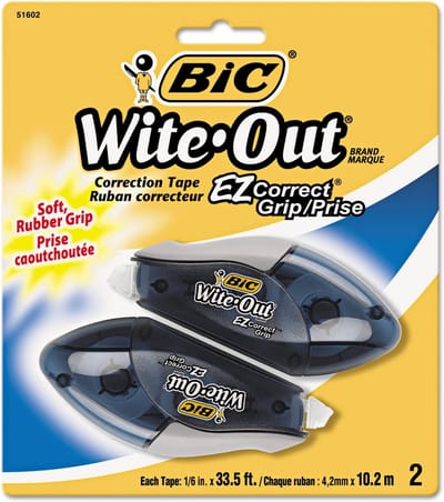 Correctietape met Comfortabele Grip voor Kantoor en School - Dubbel Pack