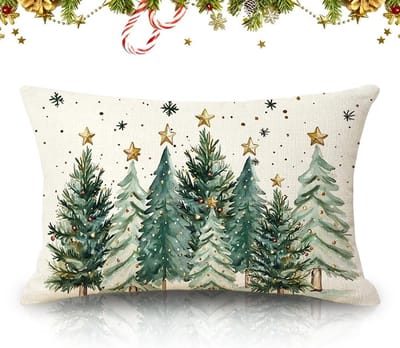 Kerstkussenhoes 30 x 50 cm van linnen voor een sfeervolle winterdecoratie in de woonkamer, rechthoekig en stijlvol