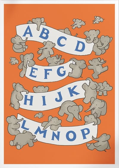 ABC De Babar I (Red 2) (Babar de Olifant) | Poster | A3: 30 x 40 cm