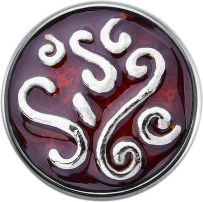 Quiges - Dames Click Button Drukknoop 18mm Symbool Bruin - EBCM303