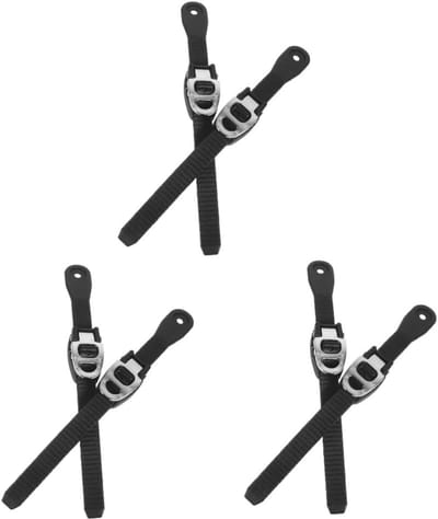 Vervangbare Gespriemen - Schaats Riemen - Rolschaatsen Bevestigen - Inclusief Schroeven - 3 Sets - Zwart