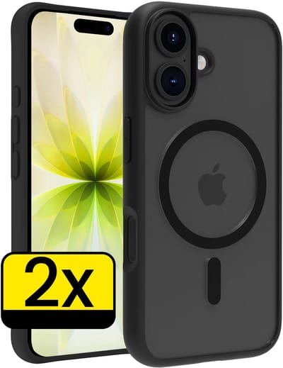 Hoesje - 2 Stuks - Geschikt voor Apple iPhone 17 - Magsafe Compatible - Sterk & Shockproof - Back Cover - Shock Proof Case - Telefoon Hoes - Telefoonhoesjes - Zwart