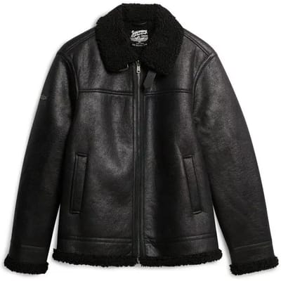 Superdry - Aviator jas van imitatiescheerwol - Heren - Buitenjassen