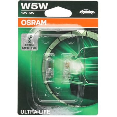 Ams-Osram P27/7w lamp OSRAM W5W Ultra Life 12V/5W, 2 Stuk