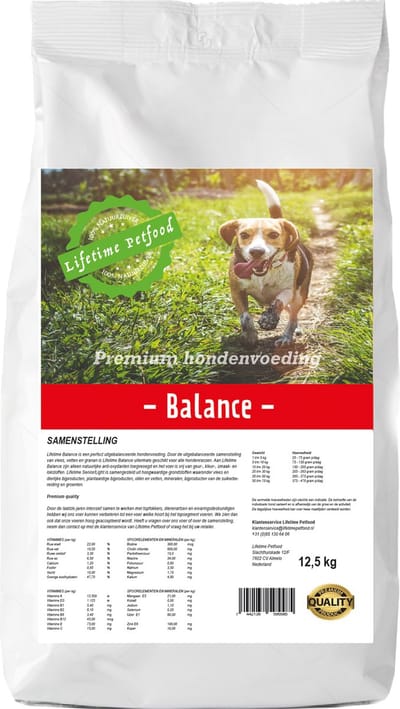 Lifetime Petfood Balance Croc - Krokant - Adult - Hondenvoer - 12,5 Kg - droogvoer -