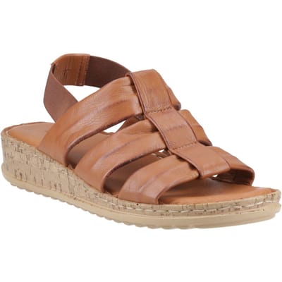 Hush Puppies Eden Brede Pasvorm Lederen Dames Tan Sandalen