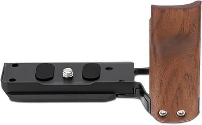 L-vormige handgreep voor Sony Alpha ZV-E10II camera met snelle ontgrendeling, ergonomisch houten ontwerp voor gimbals, statieven en handgebruik