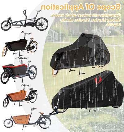 Waterdichte Fietscover voor Cargo- en Driewielers met Reflecterende Strepen, UV-bescherming en Scheurvast 420D Oxford (270 x 75 x 100 cm)