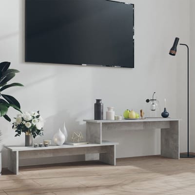 vidaXL - Tv-meubel - 180x30x43 - cm - bewerkt - hout - betongrijs