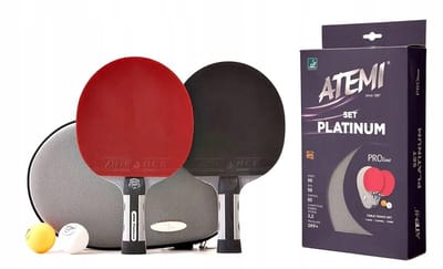Atemi Tafeltennisset Platinum: 2x Racket, Ballen & Schoffels